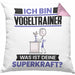 Vogeltrainer Kissen mit Füllung 40x40 Geschenk für Vogeltrainer Geburtstag Lustiger Spruch Was Ist Deine Superkraft (Grau) Rosa Trendation