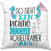 Vogeltrainer Kissen mit Füllung 40x40 So Sieht Ein Richtig Cooler Vogeltrainer Aus Geschenk Lustiger Spruch Geschenkidee (Grau) Rosa Trendation