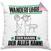 Wanderführer Kissen mit Füllung 40x40 Geschenk für Wanderführer Der Mann Der Alles Kann Geschenkidee zum Geburtstag (Grau) Rosa Trendation