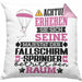 Fallschirmspringer Geschenk Kissen mit Füllung 40x40 Lustiger Spruch Erheben Sie Sich Der Fallschirmspringer Betritt den Raum (Grau) Rosa Trendation