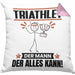 Triathlet Kissen mit Füllung 40x40 Geschenk für Triathlet Der Mann Der Alles Kann Geschenkidee zum Geburtstag (Grau) Rosa Trendation