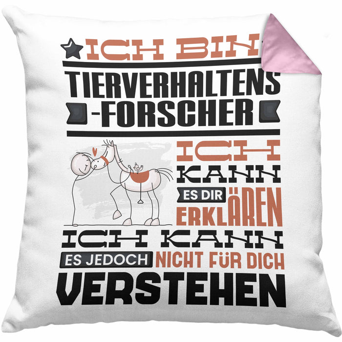 Tierverhaltensforscher Geschenk Kaffee-Kissen mit Füllung 40x40 Geschenkidee für Tierverhaltensforscher Ich Bin Tierverhaltensforscher Ich Kann Es Dir Erklären Jedoch Nicht Für Dich Verstehen Spruch Lustig (Grau) Rosa Trendation
