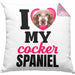 Cocker Spaniel Besitzerin Kissen mit Füllung 40x40 Geschenk Lustiger Spruch Geschenkidee I Love My Cocker Spaniel (Grau) Rosa Trendation