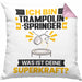 Trampolinspringer Kissen mit Füllung 40x40 Geschenk für Trampolinspringer Geburtstag Lustiger Spruch Was Ist Deine Superkraft (Grau) Rosa Trendation
