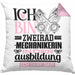 Zweiradmechanikerin Ausbildung Start Geschenk Kissen mit Füllung 40x40 Ich Bin Zweiradmechanikerin In Der Ausbildung Ich Darf Das Geschenkidee (Grau) Rosa Trendation