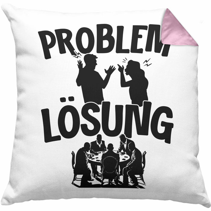 Poker Kissen mit Füllung 40x40 Geschenk für Poker-Spieler Männer Geschenkidee Problem und Lösung Poker Spielen Kartenspielen (Grau) Rosa Trendation