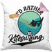 Kitesurfing Kissen mit Füllung 40x40 Geschenk für Kitesurfer Geschenkidee I'd Rather Be Kitesurfing (Grau) Rosa Trendation