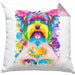 Yorkie Besitzer Farbe Love Kissen mit Füllung 40x40 Geschenk Lustiger Spruch Geschenkidee Yorkie Besitzerin (Grau) Rosa Trendation
