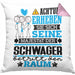 Schwager Geschenk Kissen mit Füllung 40x40 Lustiger Spruch Erheben Sie Sich Der Schwager Betritt den Raum (Grau) Rosa Trendation