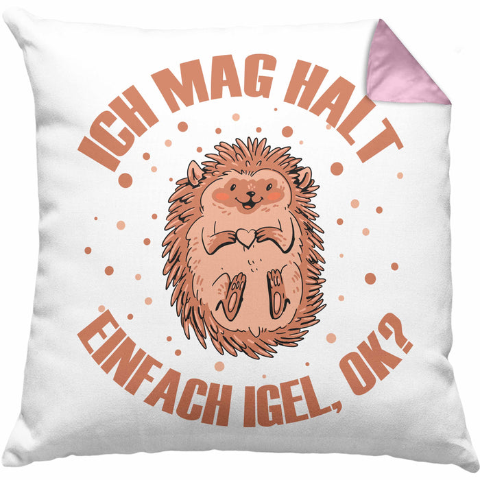 Igel Kissen mit Füllung 40x40 - Tolles Geschenk für Igel-Liebhaber (Grau) Rosa Trendation