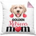 Golden Retriever Besitzer Mom Mama Kissen mit Füllung 40x40 Geschenk Lustiger Spruch Geschenkidee Golden Retriever Besitzerin (Grau) Rosa Trendation