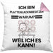 Plattenladenbesitzer Geschenk Kissen mit Füllung 40x40 Lustiger Spruch Ich Bin Plattenladenbesitzer Warum Weil Ich Es Kann Geschenkidee Bester Plattenladenbesitzer Geburtstag (Grau) Rosa Trendation