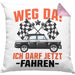 Führerschein Bestanden Geschenk Kissen mit Füllung 40x40 Bestandener Führerschein Weg Da Ich Darf Jetzt Fahren Fahrschule (Grau) Rosa Trendation