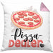 Pizza Dealer Kissen mit Füllung 40x40 Geschenk für Pizzabäcker Geburtstag Spruch Geschenkidee Beste Pizza Der welt (Grau) Rosa Trendation