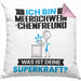Meerschweinchenfreund Kissen mit Füllung 40x40 Geschenk für Meerschweinchenfreund Geburtstag Lustiger Spruch Was Ist Deine Superkraft (Grau) Rosa Trendation