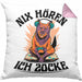 Zocker Geschenk Kissen mit Füllung 40x40 Nix Hören ich Zocke Jungs Jungen Geschenkidee zum Zocken (Grau) Rosa Trendation
