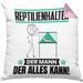 Reptilienhalter Kissen mit Füllung 40x40 Geschenk für Reptilienhalter Der Mann Der Alles Kann Geschenkidee zum Geburtstag (Grau) Rosa Trendation