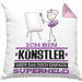 Künstler Geschenk Kissen mit Füllung 40x40 Ich Bin Künstler Aber Sag Doch Einfach Superheld Lustige Geschenkdiee für Künstler (Grau) Rosa Trendation
