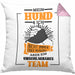 Lustige HundeKissen mit Füllung 40x40 Geschenk für Hundebesitzer zum Geburtstag Unschlagbares Team (Grau) Rosa Trendation