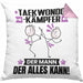 Taekwondo-Kämpfer Kissen mit Füllung 40x40 Geschenk für Taekwondo-Kämpfer Der Mann Der Alles Kann Geschenkidee zum Geburtstag (Grau) Rosa Trendation