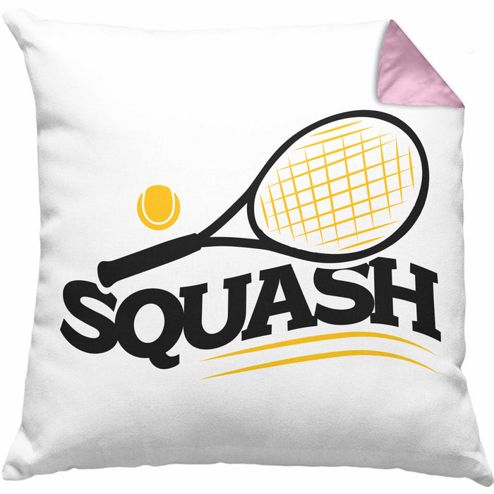Lustige Squash-Kissen mit Füllung 40x40 Geschenk für Squash-Spieler (Grau) Rosa Trendation