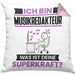 Musikredakteur Kissen mit Füllung 40x40 Geschenk für Musikredakteur Geburtstag Lustiger Spruch Was Ist Deine Superkraft (Grau) Rosa Trendation