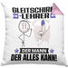 Gleitschirmlehrer Kissen mit Füllung 40x40 Geschenk für Gleitschirmlehrer Der Mann Der Alles Kann Geschenkidee zum Geburtstag (Grau) Rosa Trendation
