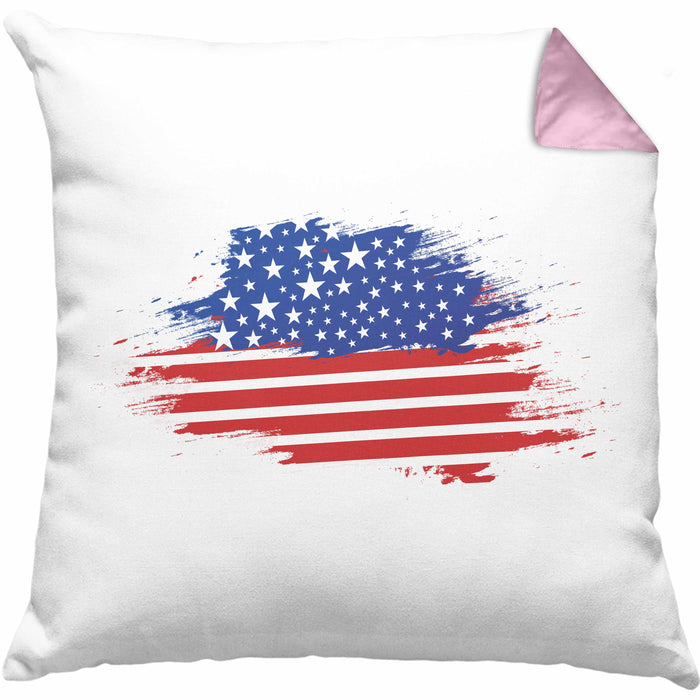 USA Kissen mit Füllung 40x40 Geschenk Amerika Geschenkidee Auslandjahr Vereinigte Staaten Von Amerika (Grau) Rosa Trendation