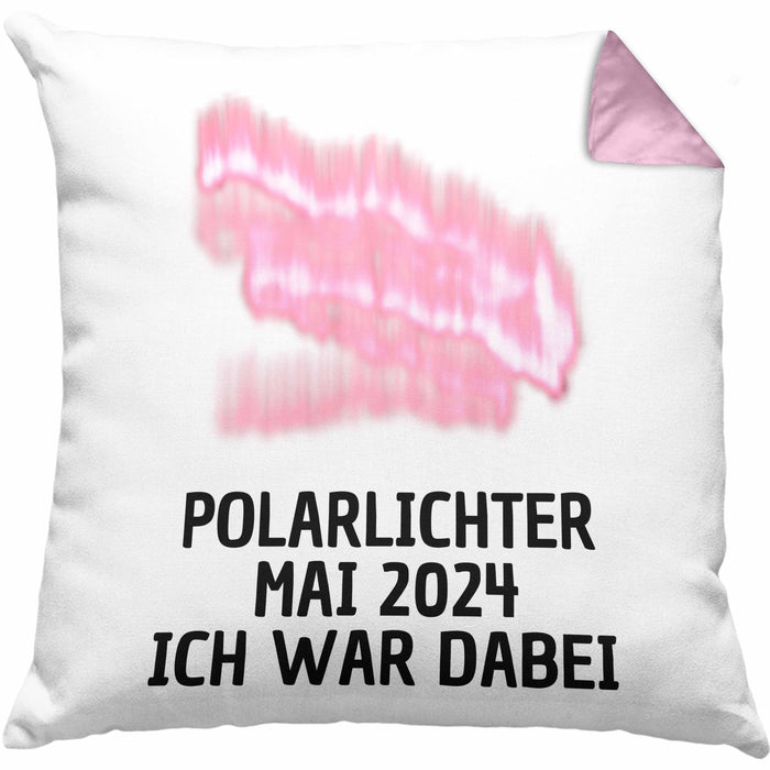 Polarlichter 2024 Kissen mit Füllung 40x40 Geschenk Ich War Dabei Polar-Lichter Polarlicht Heute Nochmal Polarlichter Kaffee-Kissen mit Füllung 40x40 (Grau) Rosa Trendation