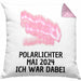 Polarlichter 2024 Kissen mit Füllung 40x40 Geschenk Ich War Dabei Polar-Lichter Polarlicht Heute Nochmal Polarlichter Kaffee-Kissen mit Füllung 40x40 (Grau) Rosa Trendation