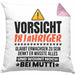 18. Geburtstag Kissen mit Füllung 40x40 Geschenk Jungs Männer Vorsicht 18 Jähriger Glaubt Erwachsen Zu Sein Wohnt Noch Bei Mutti (Grau) Rosa Trendation