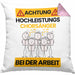 Chorsänger Kissen mit Füllung 40x40 Geschenk Lustiger Spruch Geschenkidee für Chorsänger Achtung Hochleistungs Chorsänger Bei Der Arbeit (Grau) Rosa Trendation