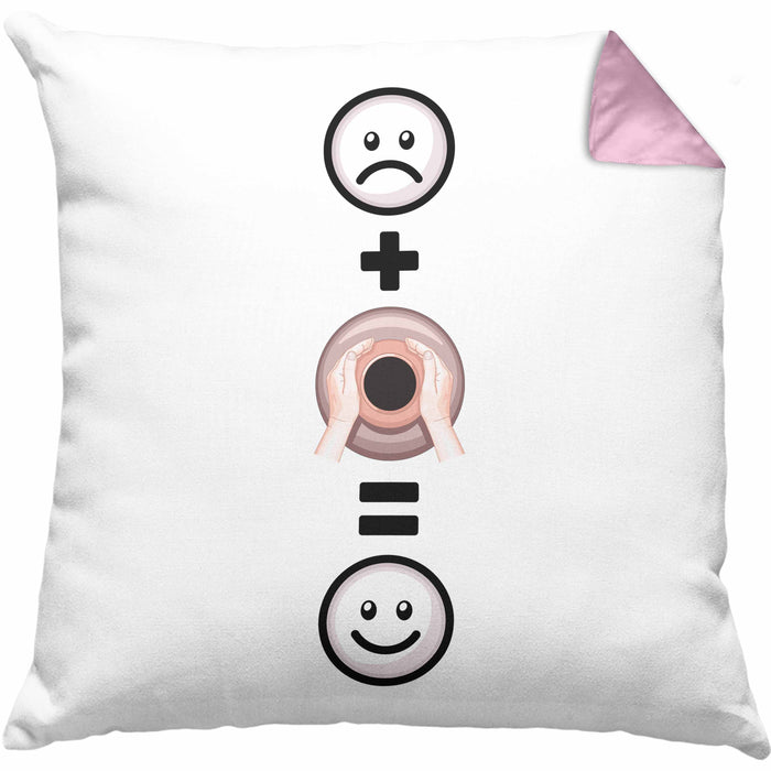 Töpfern Kissen mit Füllung 40x40 Geschenk für Töpferei :( + Töpfern = :) Lustige Geschenkidee Geburtstag (Grau) Rosa Trendation