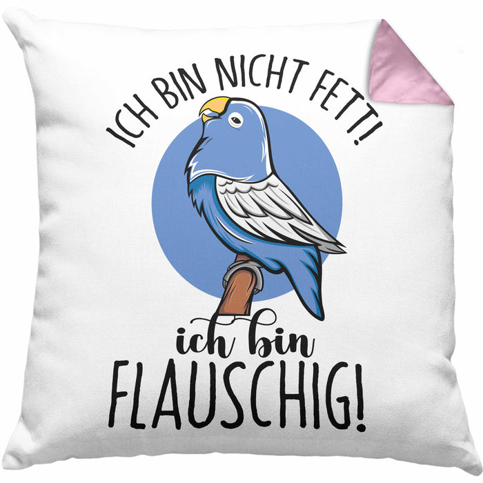 Lustige Papagei-Kissen mit Füllung 40x40 Geschenk für Papagei-Besitzer (Grau) Rosa Trendation