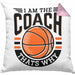 Basketball-Trainer Coach Kissen mit Füllung 40x40 Geschenk Lustig I Am The Coach Thats Why (Grau) Rosa Trendation