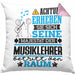 Musiklehrer Geschenk Kissen mit Füllung 40x40 Lustiger Spruch Erheben Sie Sich Der Musiklehrer Betritt den Raum (Grau) Rosa Trendation