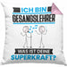 Gesangslehrer Kissen mit Füllung 40x40 Geschenk für Gesangslehrer Geburtstag Lustiger Spruch Was Ist Deine Superkraft (Grau) Rosa Trendation