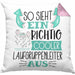 So Sieht Ein Richtig Cooler Laufgruppenleiter Aus Geschenk Kissen mit Füllung 40x40 Lustiger Spruch Geschenkidee (Grau) Rosa Trendation