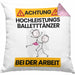Balletttänzer Kissen mit Füllung 40x40 Geschenk Lustiger Spruch Geschenkidee für Balletttänzer Achtung Hochleistungs Balletttänzer Bei Der Arbeit (Grau) Rosa Trendation