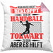 Lustige Kissen mit Füllung 40x40 für Handball Torhüter Torwart Geschenk Spruch Geschenkidee Handballtorwart (Grau) Rosa Trendation