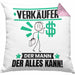 Verkäufer Kissen mit Füllung 40x40 Geschenk für Verkäufer Der Mann Der Alles Kann Geschenkidee zum Geburtstag (Grau) Rosa Trendation