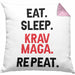 Krav Maga Kissen mit Füllung 40x40 Geschenk Kampfsportler Geschenkidee Selbstverteidigung (Grau) Rosa Trendation