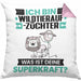 Wildtieraufzüchter Kissen mit Füllung 40x40 Geschenk für Wildtieraufzüchter Geburtstag Lustiger Spruch Was Ist Deine Superkraft (Grau) Rosa Trendation