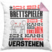 Brettspieler Geschenk Kaffee-Kissen mit Füllung 40x40 Geschenkidee für Brettspieler Ich Bin Brettspieler Ich Kann Es Dir Erklären Jedoch Nicht Für Dich Verstehen Spruch Lustig (Grau) Rosa Trendation
