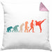 Karate-Kissen mit Füllung 40x40 Geschenk Kampfsport-Fans Jiu Jitsu Geschenkidee Evolution (Grau) Rosa Trendation