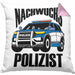 Einschulung Kissen mit Füllung 40x40 für Jungs - "Nachwuchs Polizist" Geschenk kleine Schulanfänger (Grau) Rosa Trendation