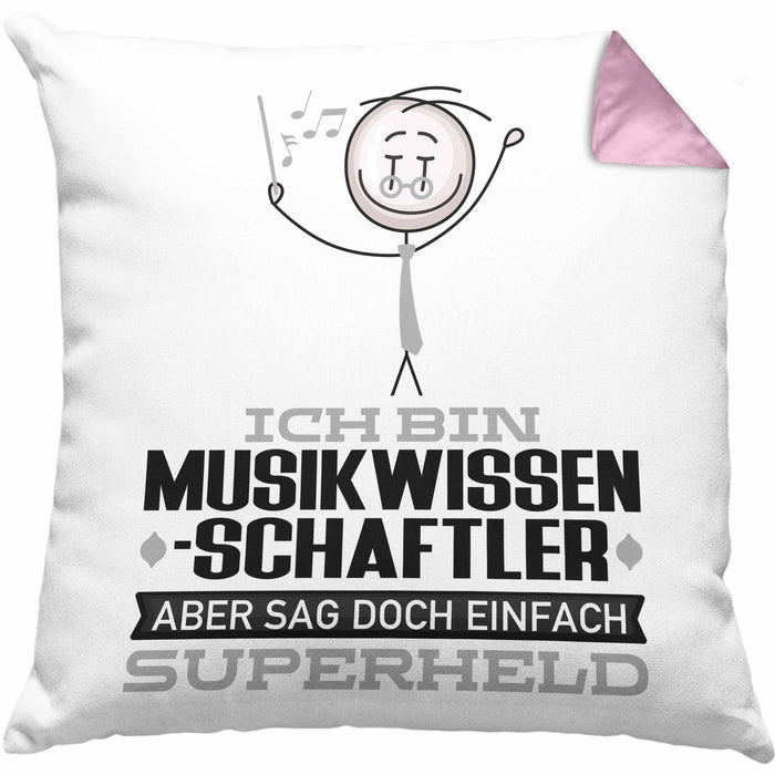 Musikwissenschaftler Geschenk Kissen mit Füllung 40x40 Ich Bin Musikwissenschaftler Aber Sag Doch Einfach Superheld Lustige Geschenkdiee für Musikwissenschaftler (Grau) Rosa Trendation