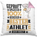 Athlet Geschenk Lustiger Spruch für Athlet Geschenkidee Bester Athlet Der WeltKissen mit Füllung 40x40 (Grau) Rosa Trendation