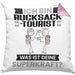 Rucksacktourist Kissen mit Füllung 40x40 Geschenk für Rucksacktourist Geburtstag Lustiger Spruch Was Ist Deine Superkraft (Grau) Rosa Trendation