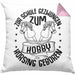 Hobbyhorse Kissen mit Füllung 40x40 Geschenk Hobby-Horsing Geschenkidee Mädchen (Grau) Rosa Trendation